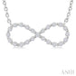 1/8 Ctw Petite Infinity Round Cut Diamond Fashion Pendant With Chain in Sterling Silver