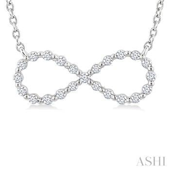 1/8 Ctw Petite Infinity Round Cut Diamond Fashion Pendant With Chain in Sterling Silver