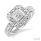 1/20 Ctw Round Cut Diamond Ring in Sterling Silver