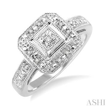 1/20 Ctw Round Cut Diamond Ring in Sterling Silver