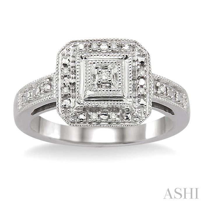 1/20 Ctw Round Cut Diamond Ring in Sterling Silver