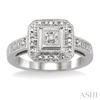 1/20 Ctw Round Cut Diamond Ring in Sterling Silver