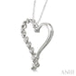 1/10 Ctw Round Cut Diamond Heart Pendant in Sterling Silver with Chain