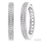 1/4 Ctw Round Cut Diamond Hoop Earrings in Sterling Silver