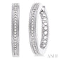 1/4 Ctw Round Cut Diamond Hoop Earrings in Sterling Silver