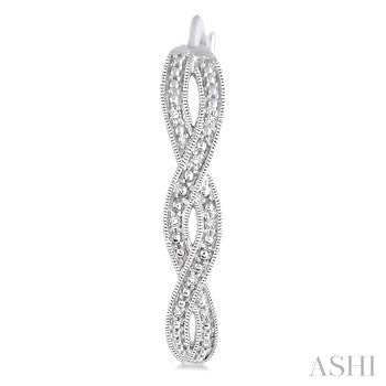 1/10 Ctw Round Cut Diamond Infinity Earrings in Sterling Silver