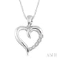 1/50 Ctw Round Cut Diamond Heart Shape Diamond Pendant in Sterling Silver with Chain