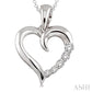 1/50 Ctw Round Cut Diamond Heart Shape Diamond Pendant in Sterling Silver with Chain