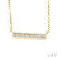 1/20 Ctw Round Cut Diamond Bar Pendant With Chain in Yellow Gold Vermeil
