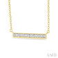 1/20 Ctw Round Cut Diamond Bar Pendant With Chain in Yellow Gold Vermeil