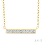 1/20 Ctw Round Cut Diamond Bar Pendant With Chain in Yellow Gold Vermeil