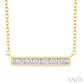 1/20 Ctw Round Cut Diamond Bar Pendant With Chain in Yellow Gold Vermeil