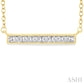 1/20 Ctw Round Cut Diamond Bar Pendant With Chain in Yellow Gold Vermeil