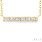 1/20 Ctw Round Cut Diamond Bar Pendant With Chain in Yellow Gold Vermeil