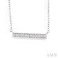 1/20 Ctw Round Cut Diamond Stick Pendant in Sterling Silver with Chain