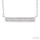 1/20 Ctw Round Cut Diamond Stick Pendant in Sterling Silver with Chain
