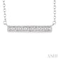 1/20 Ctw Round Cut Diamond Stick Pendant in Sterling Silver with Chain