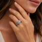 1.45 CTW Emerald Cut Three-Stone Diamond Ring | 14K White Gold
