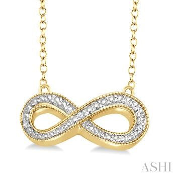 1/50 Ctw Round Cut Diamond Infinity Pendant With Chain in Yellow Gold Vermeil