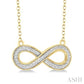 1/50 Ctw Round Cut Diamond Infinity Pendant With Chain in Yellow Gold Vermeil