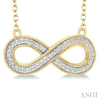 1/50 Ctw Round Cut Diamond Infinity Pendant With Chain in Yellow Gold Vermeil