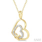 1/50 Ctw Round Cut Diamond Heart Pendant With Chain in Yellow Gold Vermeil