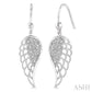 1/20 Ctw Round Cut Diamond Angel Wings Diamond Earrings in Sterling Silver