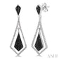 1/10 Ctw Round Cut Black Diamond Fashion Earrings in Sterling Silver