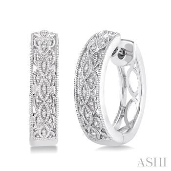 1/10 Ctw Round Cut Diamond Vintage Earrings in Sterling Silver