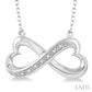 1/50 Ctw Round Cut Diamond Fashion Pendant in Sterling Silver with Chain