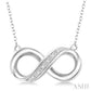 1/50 Ctw Round Cut Diamond Infinity Pendant in Sterling Silver with Chain