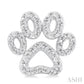 1/20 Ctw Dog Paw Round Cut Diamond Fashion Stud Earrings in Sterling Silver