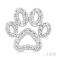 1/20 Ctw Dog Paw Round Cut Diamond Fashion Stud Earrings in Sterling Silver