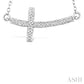 1/50 Ctw Round Cut Diamond Cross Pendant with Chain in Sterling Silver