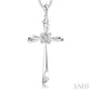 1/20 Ctw Round Cut Diamond Cross Pendant in Sterling Silver with Chain