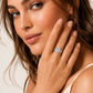 0.96 CTW Natural Diamond Halo Wedding Set in 14K White Gold – F-G Color, VS2-SI Clarity