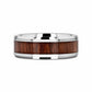HALIFAX Tungsten Wedding Band with Bevels and Black Walnut Wood Inlay - 4mm - 12mm - 8mm