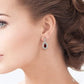 9X6 MM Pear Shape Garnet and 1/20 Ctw Round Cut Diamond Earrings in Sterling Silver