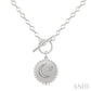 1/20 Ctw Crescent Moon & Star Toggle Round Cut Diamond Fashion Necklace in Sterling Silver