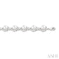 6 MM Cultured Pearl and 1/6 Ctw Round Cut Diamond Bracelet in Sterling Silver