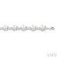 6 MM Cultured Pearl and 1/6 Ctw Round Cut Diamond Bracelet in Sterling Silver