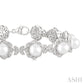 6 MM Cultured Pearl and 1/6 Ctw Round Cut Diamond Bracelet in Sterling Silver