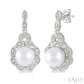 6X6 MM Cultured Pearl and 1/20 Ctw Round Cut Diamond Earrings in Sterling Silver
