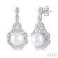 6X6 MM Cultured Pearl and 1/20 Ctw Round Cut Diamond Earrings in Sterling Silver