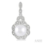 6X6 MM Cultured Pearl and 1/20 Ctw Round Cut Diamond Earrings in Sterling Silver