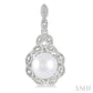 6X6 MM Cultured Pearl and 1/20 Ctw Round Cut Diamond Earrings in Sterling Silver