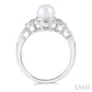 6.5X6.5 MM Cultured Pearl and 1/20 Ctw Round Cut Diamond Ring in Sterling Silver