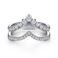 Gabriel & Co. 14K White Gold Graduating Diamond Chevron Ring 1/2CTW Kaslique