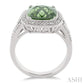 10X10 MM Cushion Shape Green Amethyst and 1/20 Ctw Round Cut Diamond Ring in Sterling Silver