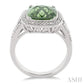 10X10 MM Cushion Shape Green Amethyst and 1/20 Ctw Round Cut Diamond Ring in Sterling Silver